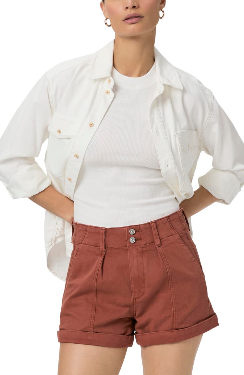 PAIGE Brooklyn High Waist Utility Shorts, Alternate, color, Vintage Clay Sunset
