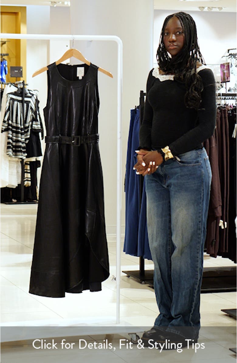 Zelda Faux Leather High Low Hem Dress, sales video thumbnail