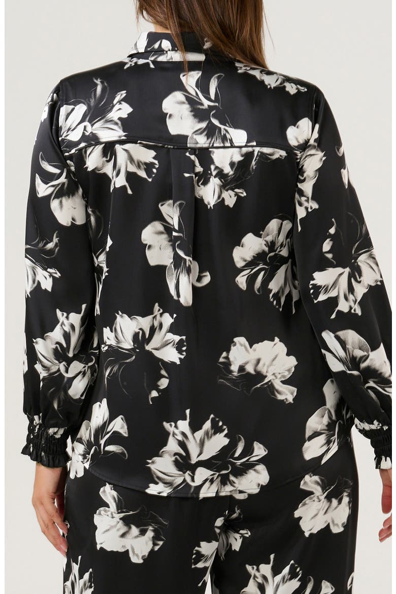 Gilda Floral Button-Up Shirt, Alternate, color, BLACK/ MILK