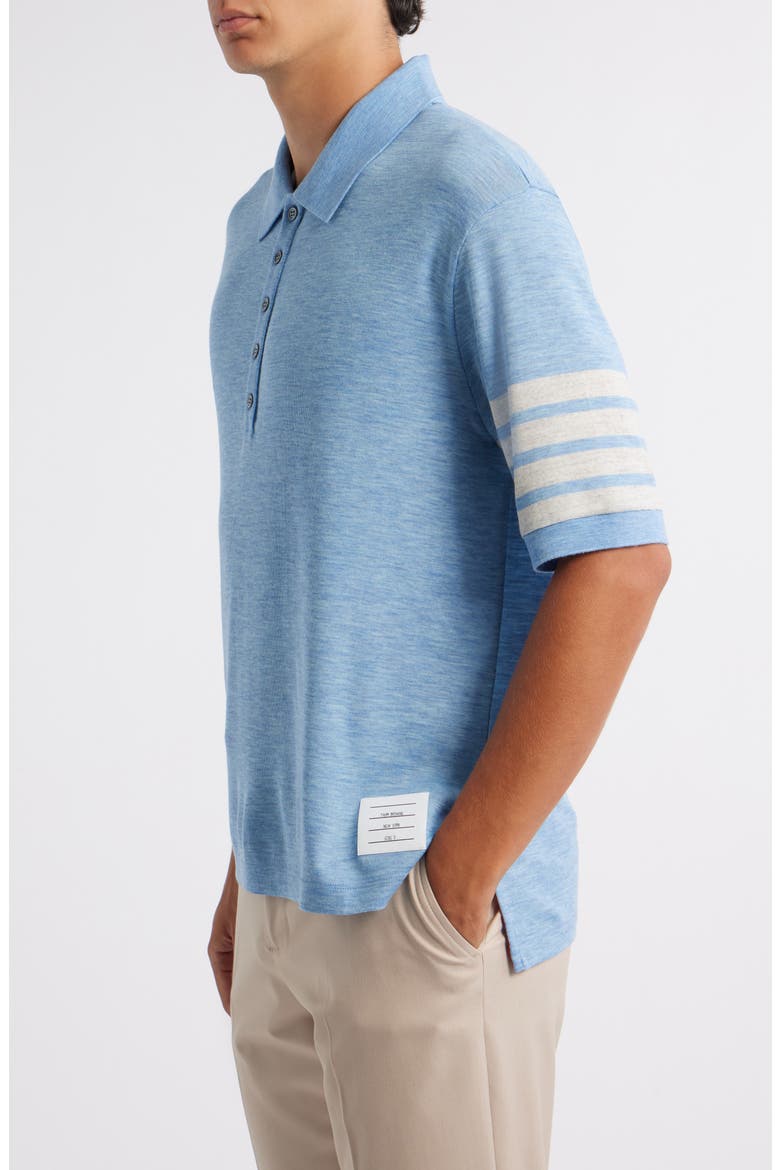 4-Bar Virgin Wool Jersey Polo, Alternate, color, LIGHT BLUE