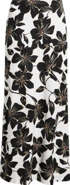 Open Edit Linen Blend Column Maxi Skirt