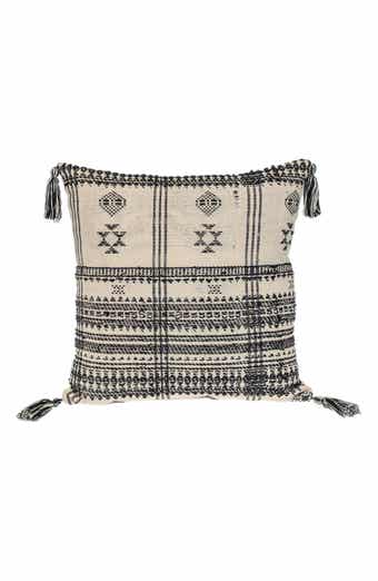 Tassel Trim Square Accent Pillow