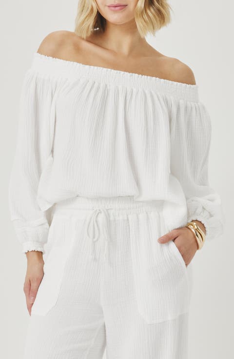 Ava Off the Shoulder Cotton Gauze Top