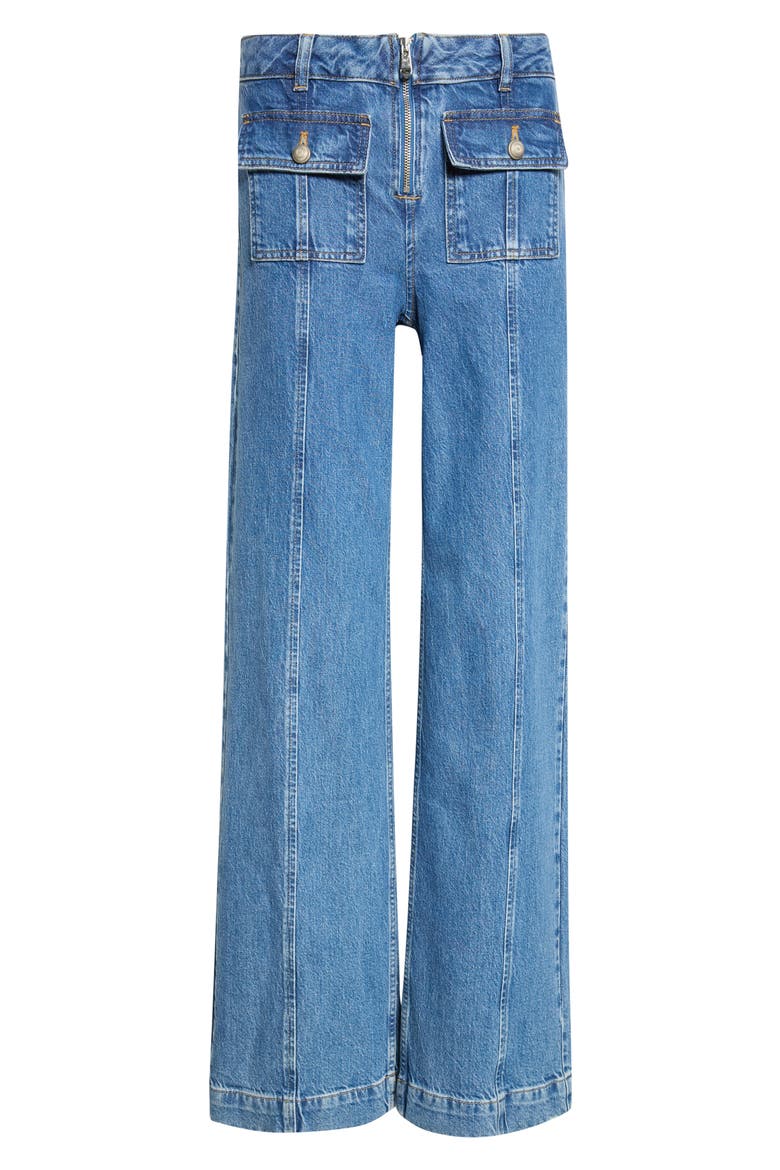 Coraline High Waist Bootcut Jeans, Main, color, SALT BREEZE