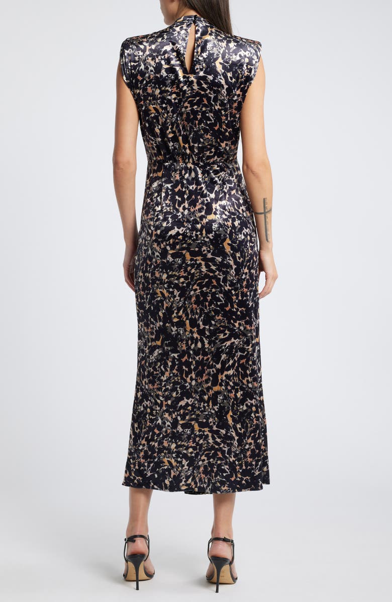 Saylor Al Sleeveless Ruched Velour Dress, Alternate, color, 