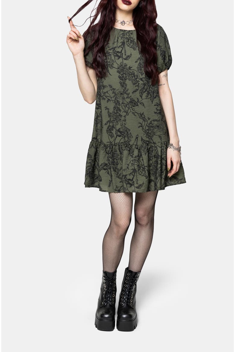 Orla Foxglove Mini Smock Dress, Main, color, Green