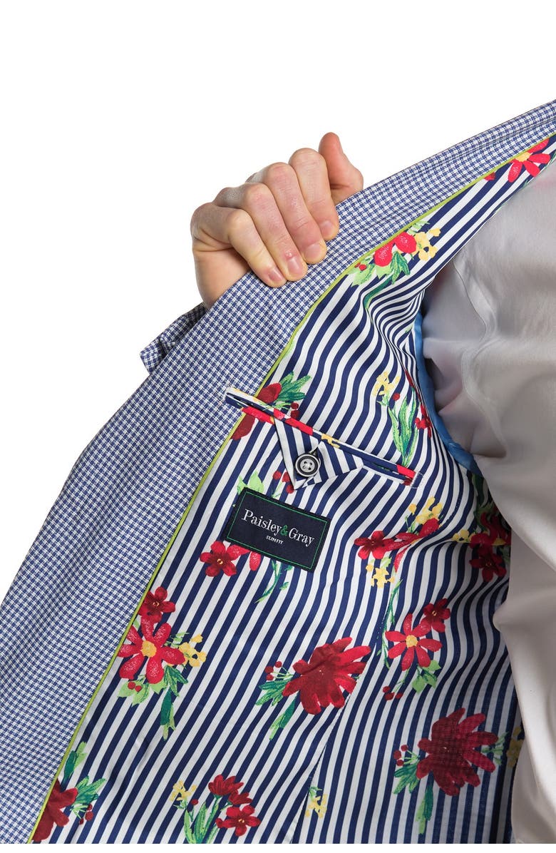 PAISLEY AND GRAY Gingham Print Slim Fit Blazer, Alternate, color,