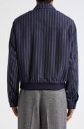 Dolce&Gabbana Pinstripe Embroidered Harrington Jacket