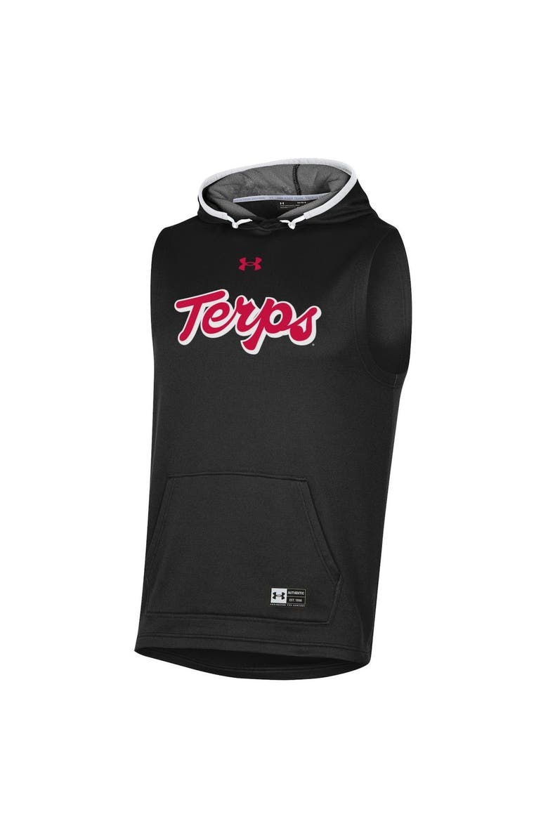Under Armour Men's Under Armour Black Maryland Terrapins Game Day Tech Sleeveless Hoodie, Alternate, color, 