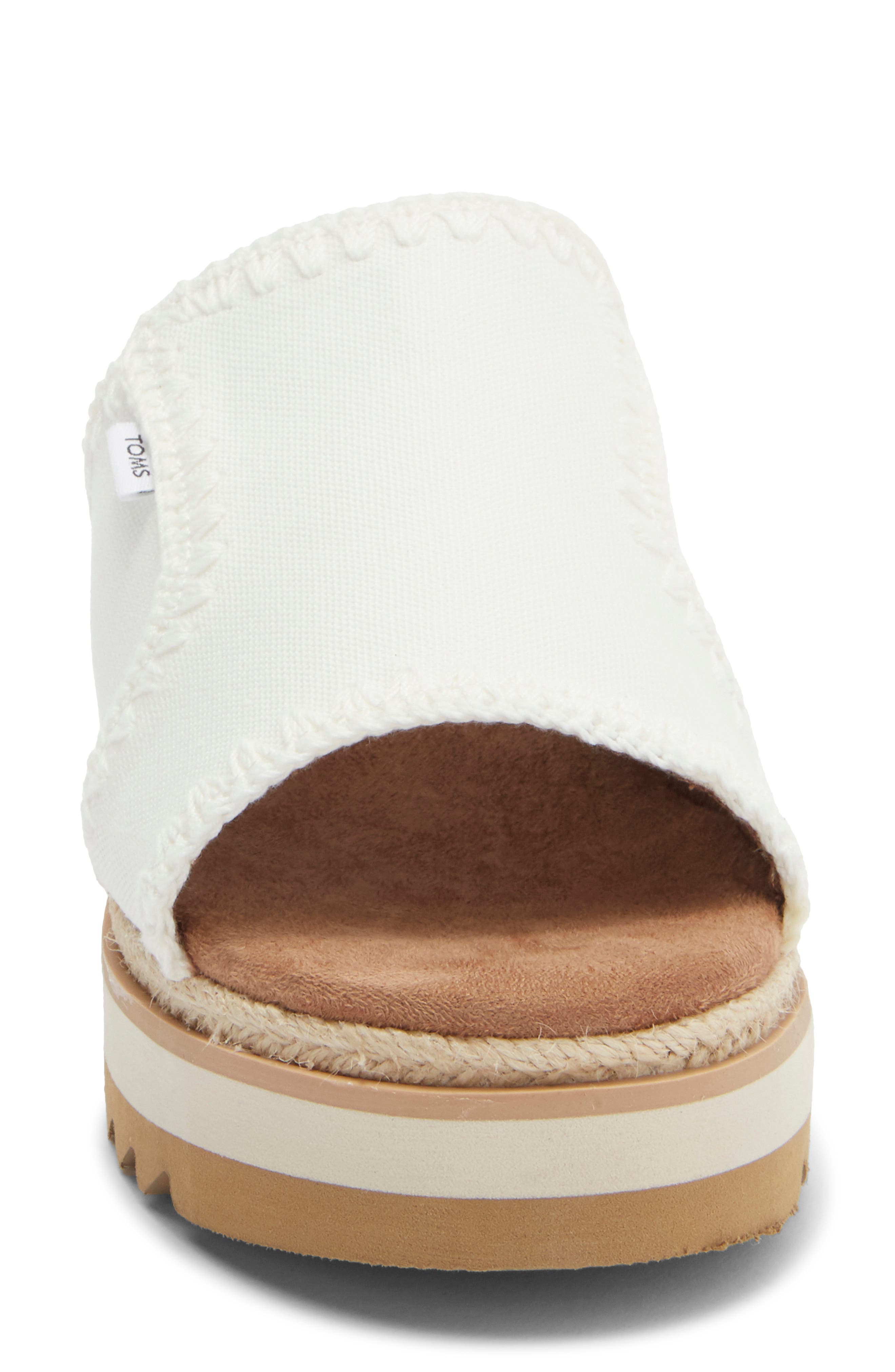 TOMS Adria Platform Wedge Sandal, Alternate, color, White