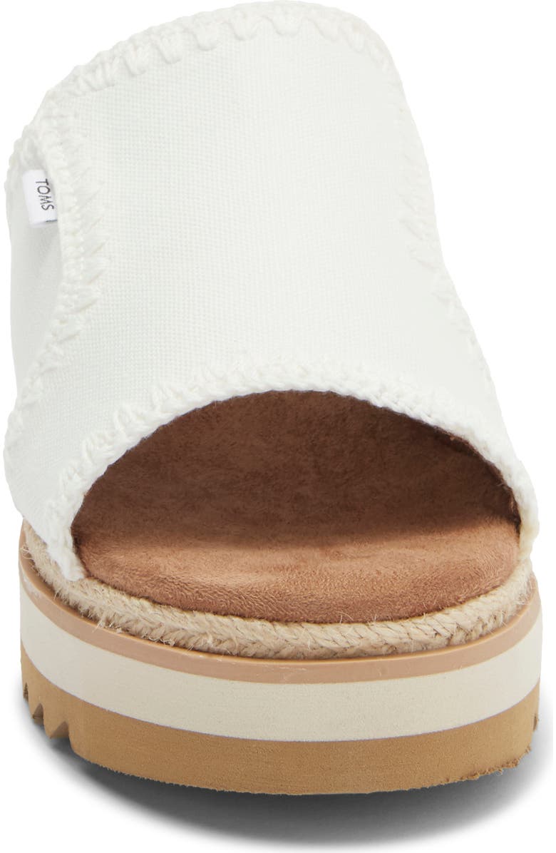 TOMS Adria Platform Wedge Sandal, Alternate, color, White