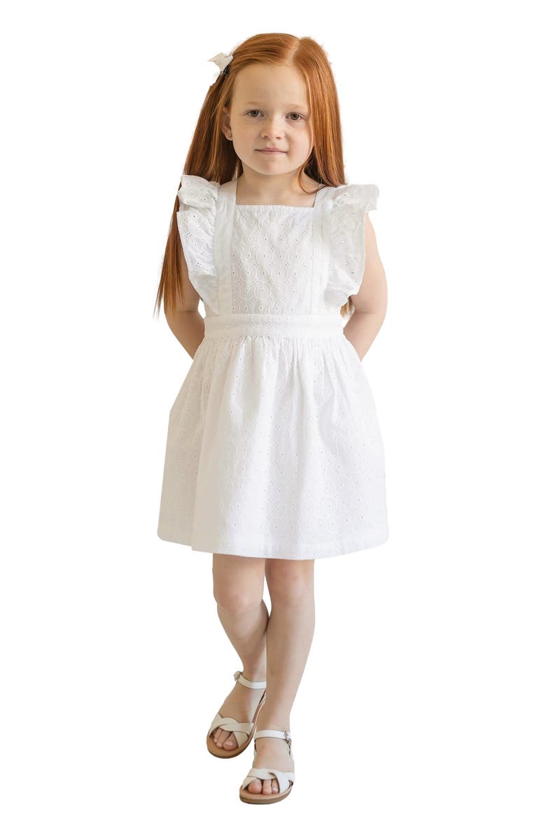 Hope & Henry Girls' Ruffle Apron Dress, Toddler, Main, color, 
