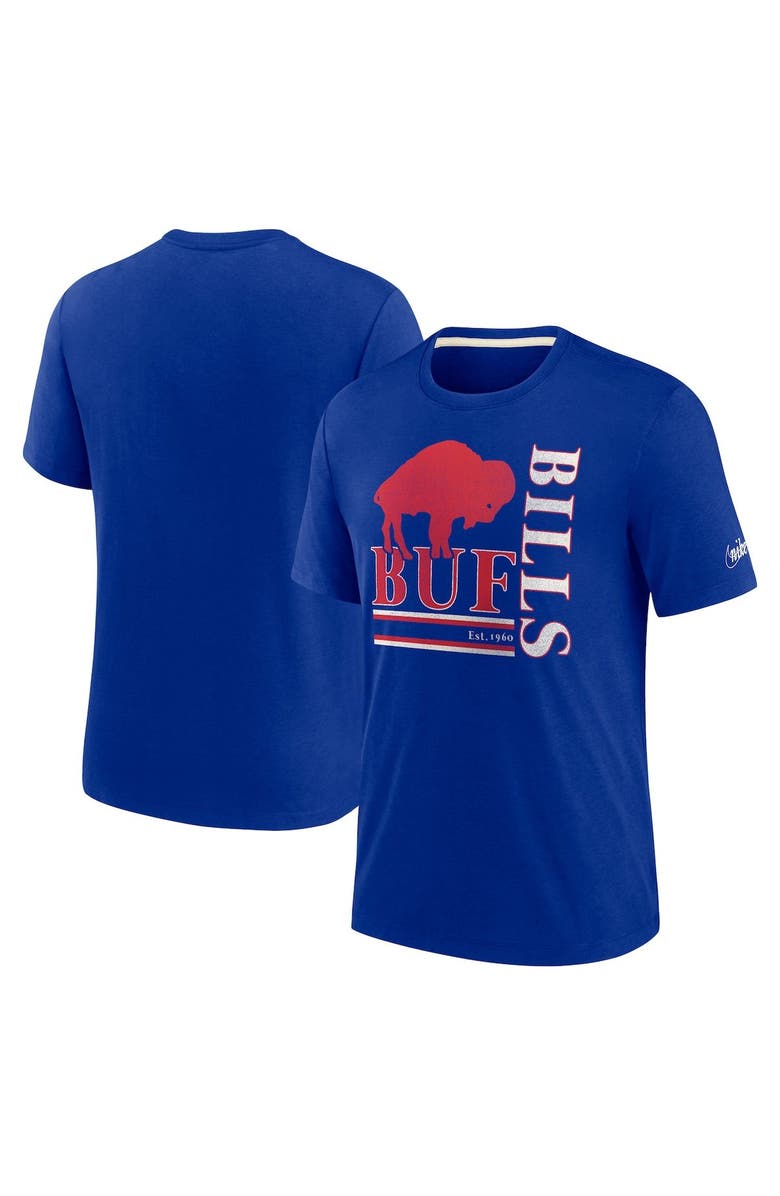 Nike Men's Nike Royal Buffalo Bills Wordmark Logo Tri-Blend T-Shirt, Main, color, Royal