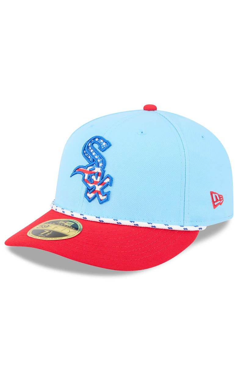 New Era Men's New Era Light Blue/Red Chicago White Sox 2025 Fourth of July Low Profile 59FIFTY Fitted Hat, Alternate, color, Light Blue