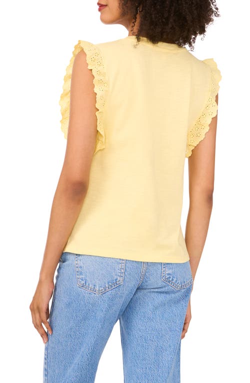 Two By Vince Camuto Ruffle Eyelet Tank Top In Yellow