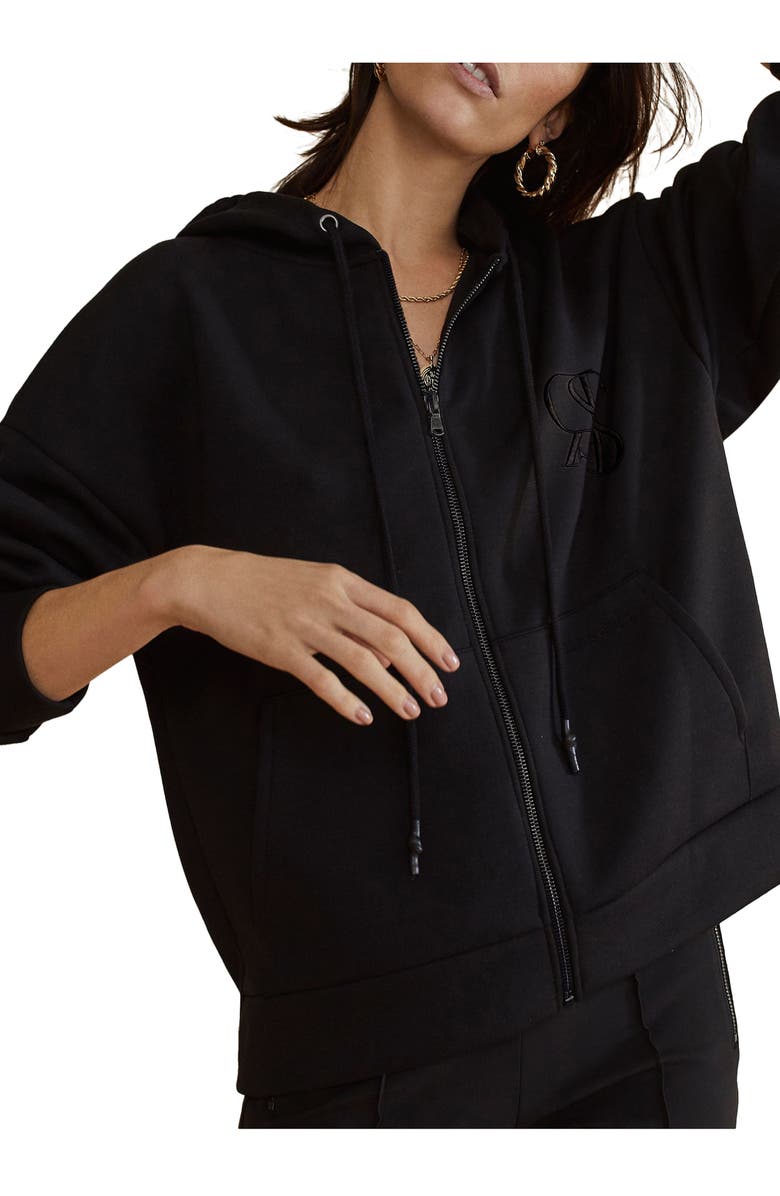 River Island Zip-Up Logo Hoodie, Main, color, 