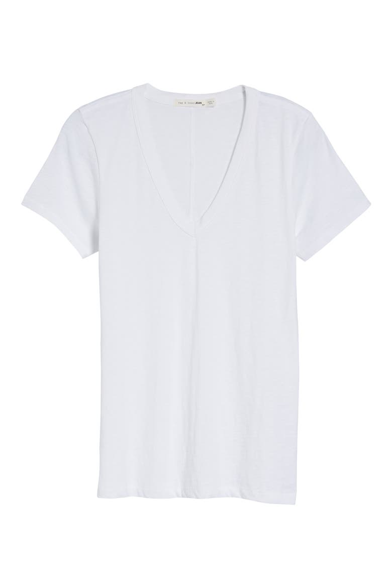 The Vee Slub Cotton T-Shirt, Alternate, color, BRIGHTWHT