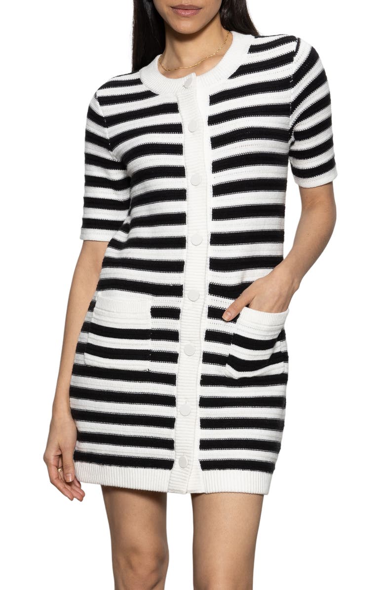 Sanctuary Stripe Knit Minidress, Alternate, color, 