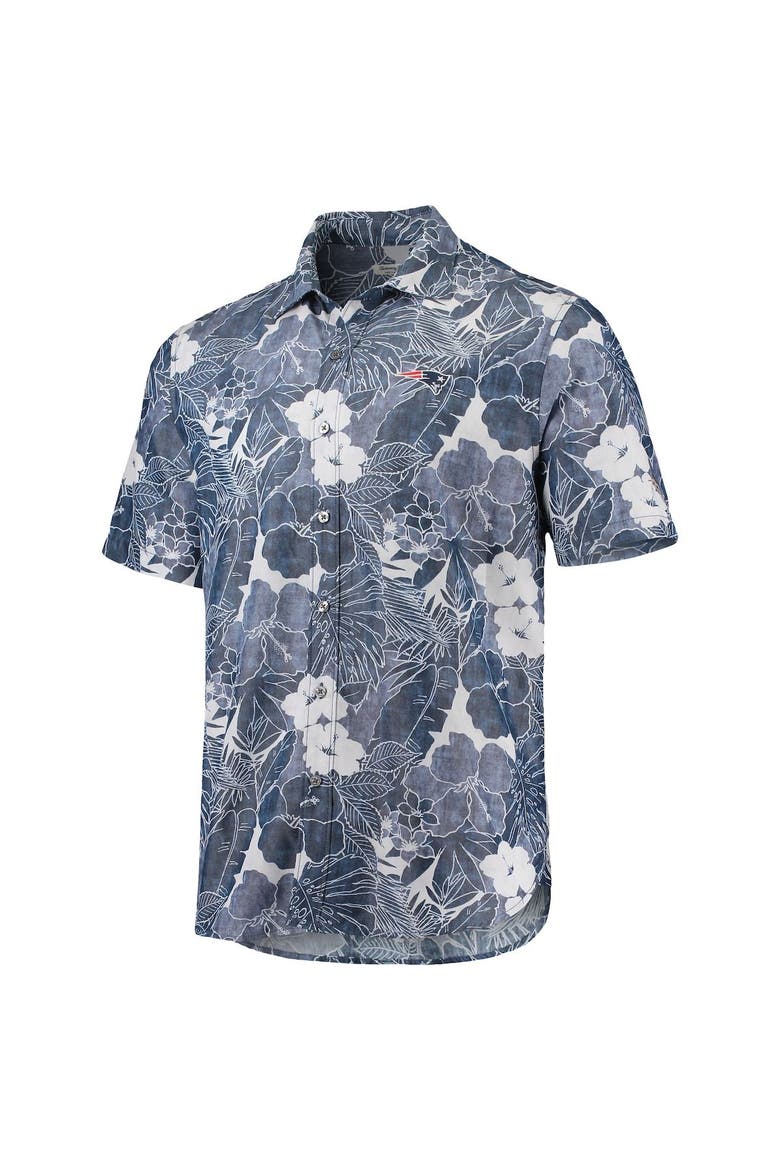 Men's Tommy Bahama Navy New England Patriots Coconut Point Playa Floral IslandZone Button-Up Shirt, Alternate, color, Navy