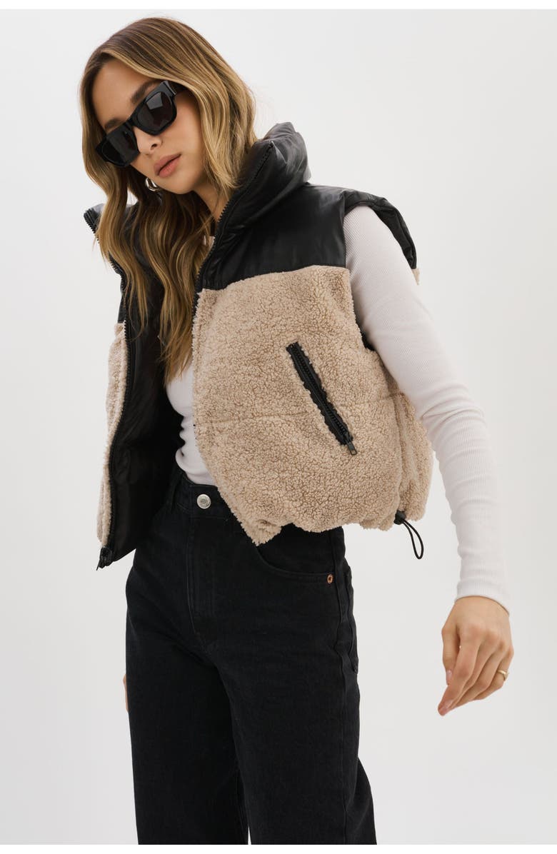 LAMARQUE Melicia | Reversible Puffer Vest, Alternate, color, Black Ecru