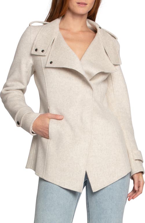 Belle & Bloom Bad Girl Wool Blend Moto Coat In White