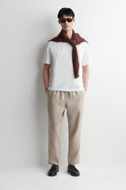 COS Elasticized Linen Regular-fit Tapered Pants