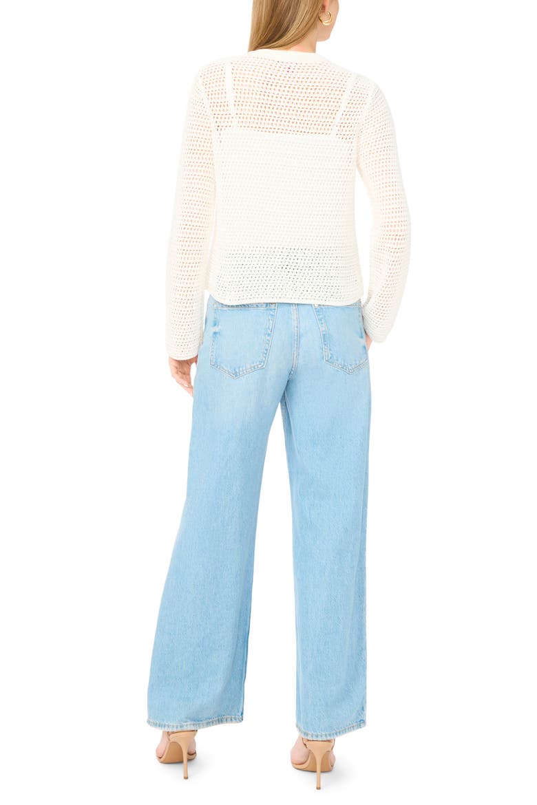 Open Weave Cardigan, Alternate, color, ANTIQUE WHITE