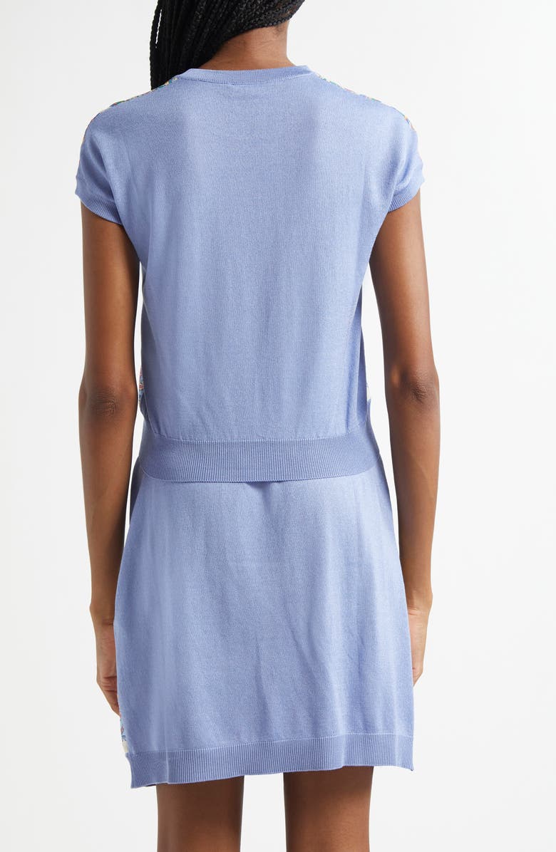 Etro Cap Sleeve Mixed Media Sweater, Alternate, color, 