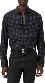 John Varvatos Luca Geometric Button-Up Shirt