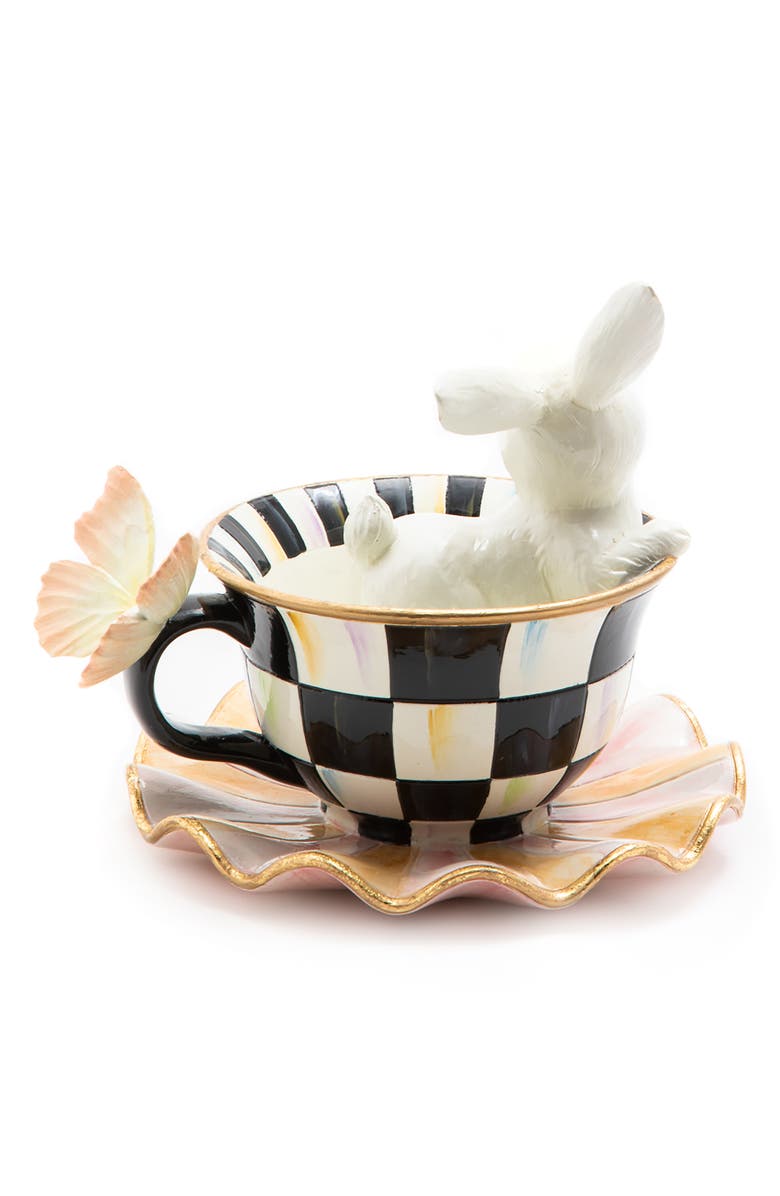 MACKENZIE CHILDS Teacup Bunny, Alternate, color, Black
