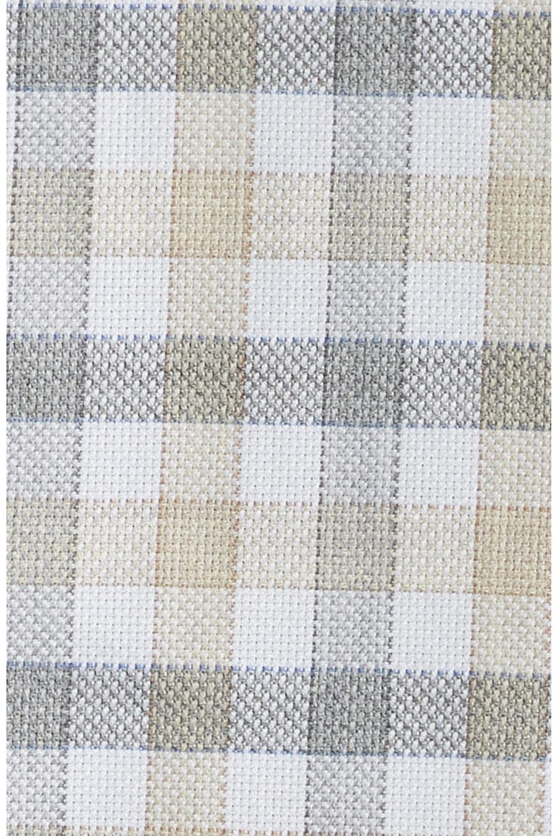 Regular Fit Check Mélange Cotton Gingham Button-Up Shirt, Alternate, color, KHAKI