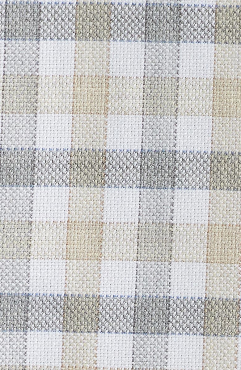 Scott Barber Regular Fit Check Mélange Cotton Gingham Button-Up Shirt, Alternate, color, Khaki