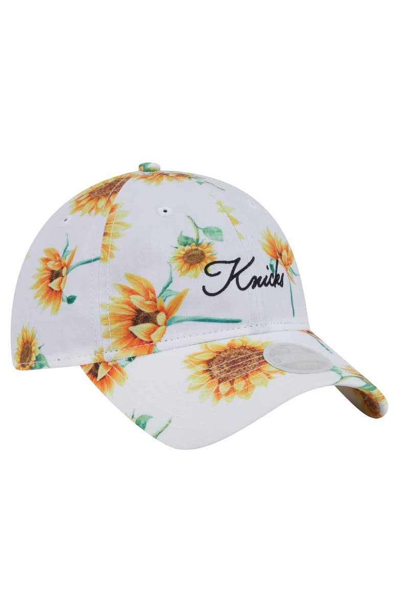 New Era Women's New Era  White New York Knicks Adventure Flower 9TWENTY Adjustable Hat, Alternate, color, White