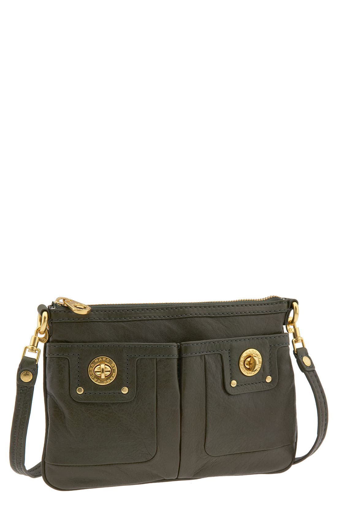 MARC BY MARC JACOBS 'Percy' Turnlock Crossbody Bag, Main, color, MOSS