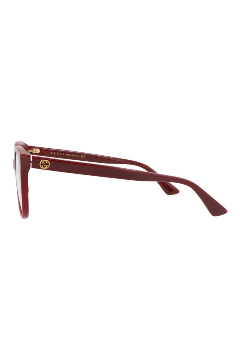 53mm Round Optical Glasses, Alternate, color, BURGUNDY BURGUNDY TRANSPARENT
