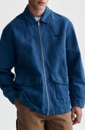 Brooklyn Industries Garment Dyed Cotton & Linen Zip Overshirt