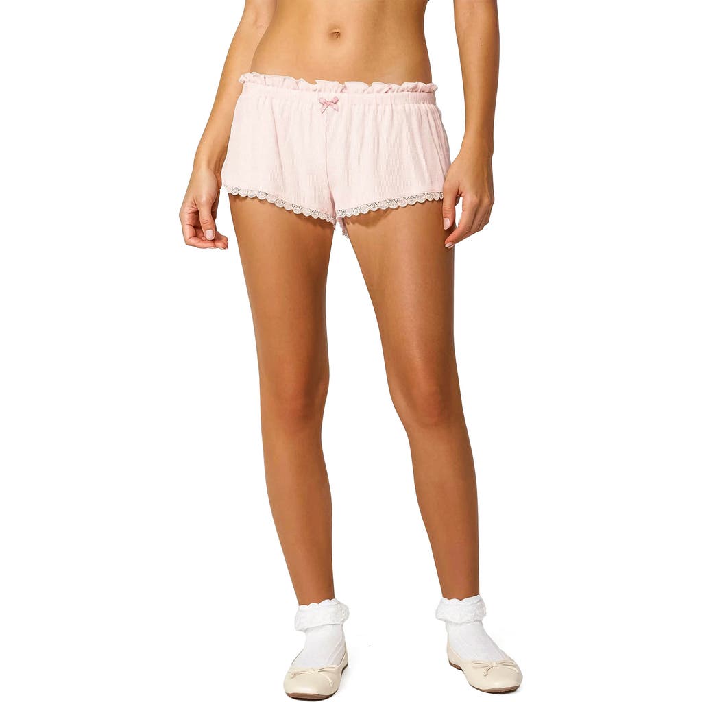 Edikted Dream Waffle Knit Shorts In Pink