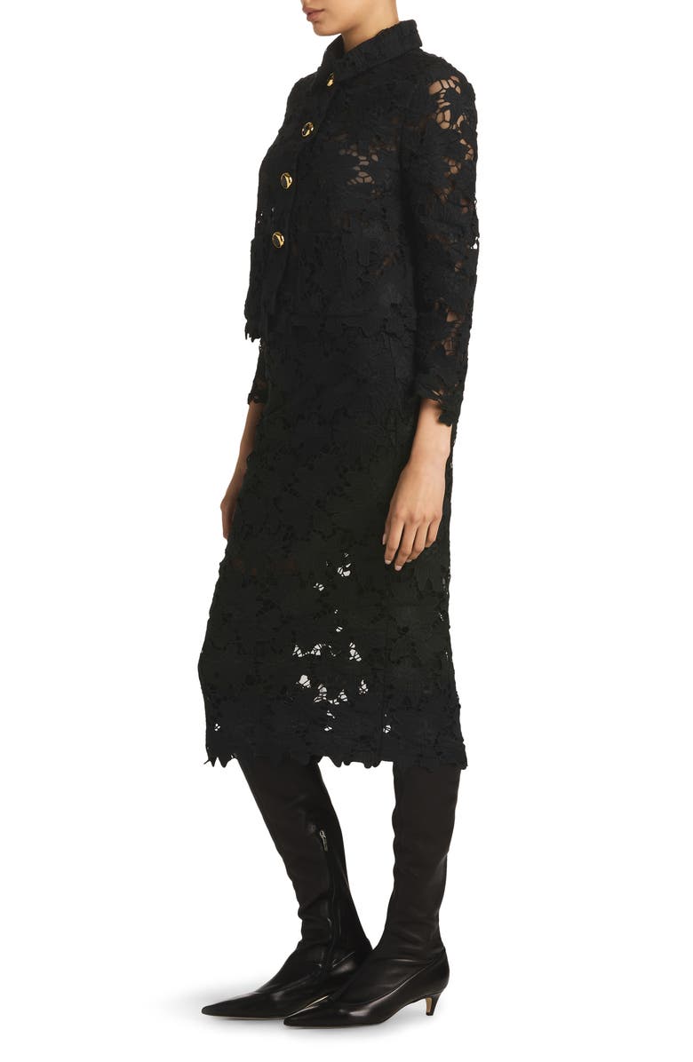 ST. JOHN Floral Guipure Lace Skirt, Alternate, color,