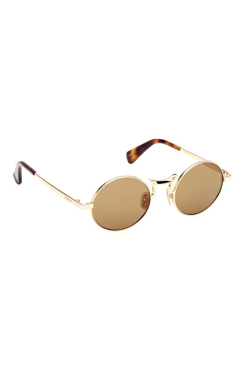 48mm Small Round Sunglasses, Alternate, color, DEEP GOLD / ROVIEX MIRROR