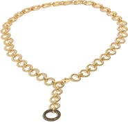 ZARUX Modern Circle Link Necklace with moissanite stone