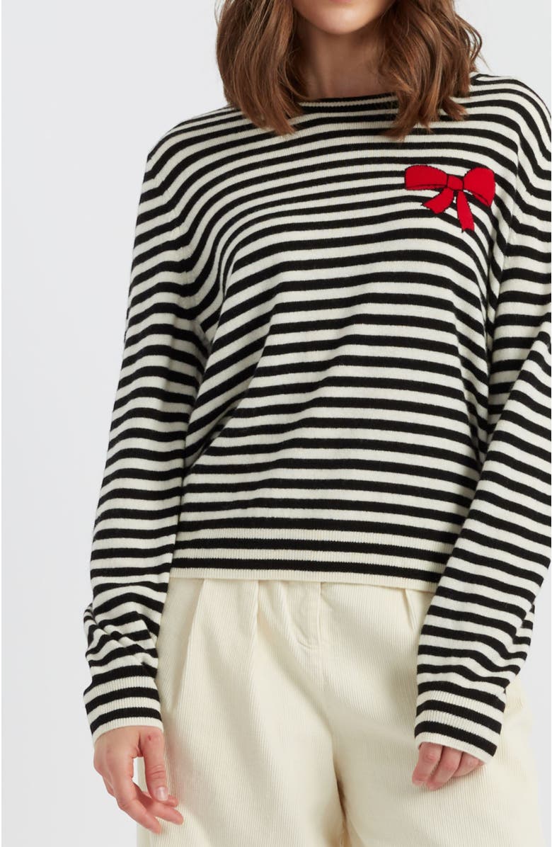 Chinti & Parker Wool-Cashmere Bow Breton Sweater, Main, color, 