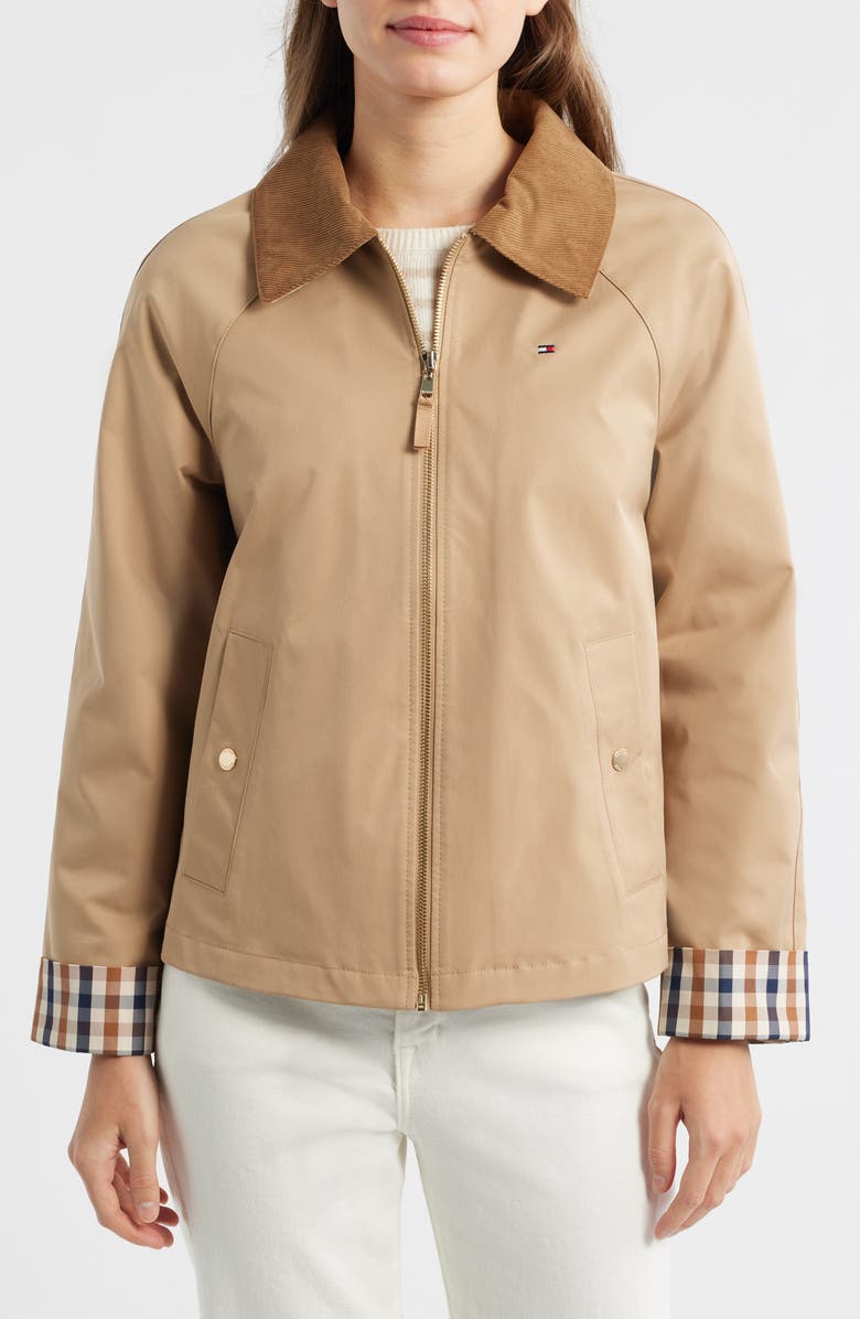 Tommy Hilfiger Zip-Up Barn Jacket, Alternate, color, Camel