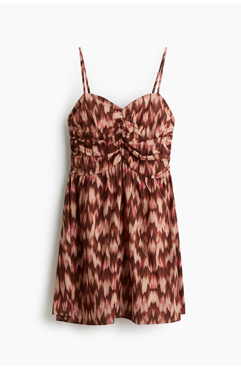 H&M Printed Strappy Dress, Main, color, Brown/Patterned