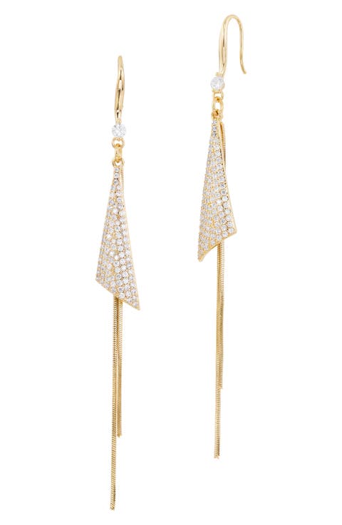 Pavé Cubic Zirconia Tassel Drop Earrings