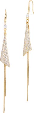 SAVVY CIE JEWELS Pavé Cubic Zirconia Tassel Drop Earrings