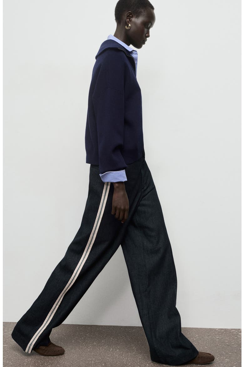 Side Stripe Wide Leg Jeans, Alternate, color, OPEN BLUE