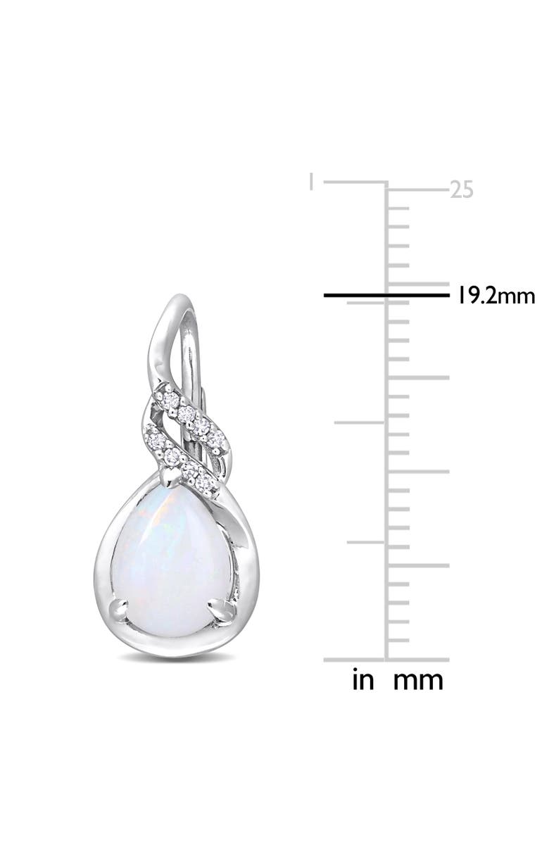 Julianna B. Opal & Diamond Leverback Earrings 10K, Alternate, color, 10K White Gold