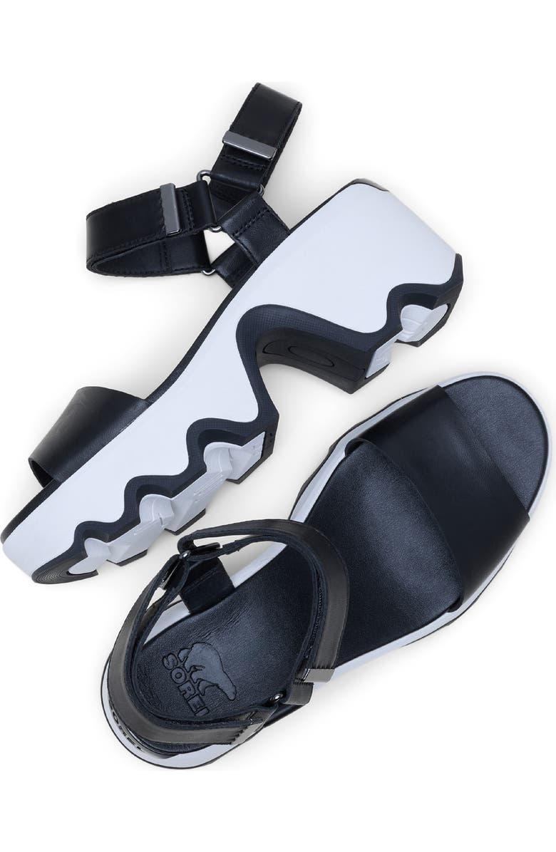 SOREL Kinetic<sup>™</sup> Aura Ankle Strap Platform Sandal, Alternate, color, Black/ Sea Salt