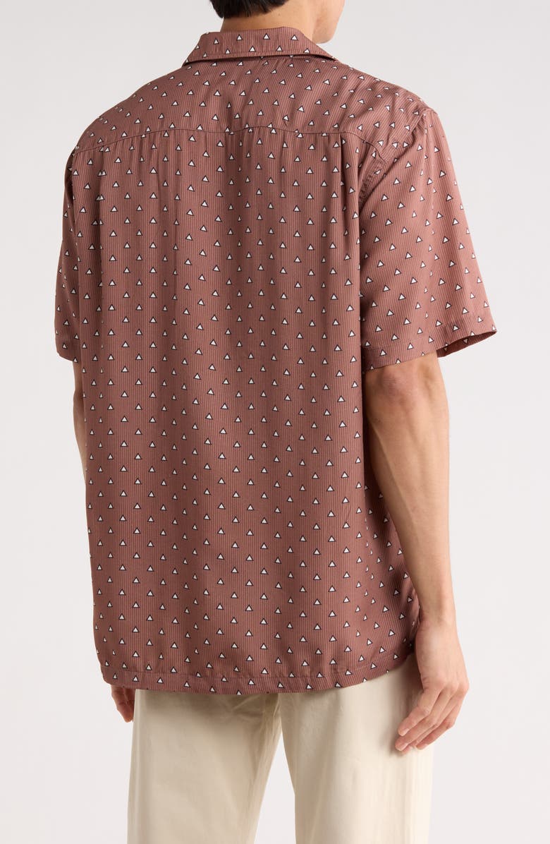 rag & bone Alan Geo Print Camp Shirt, Alternate, color, Warm Red Multi