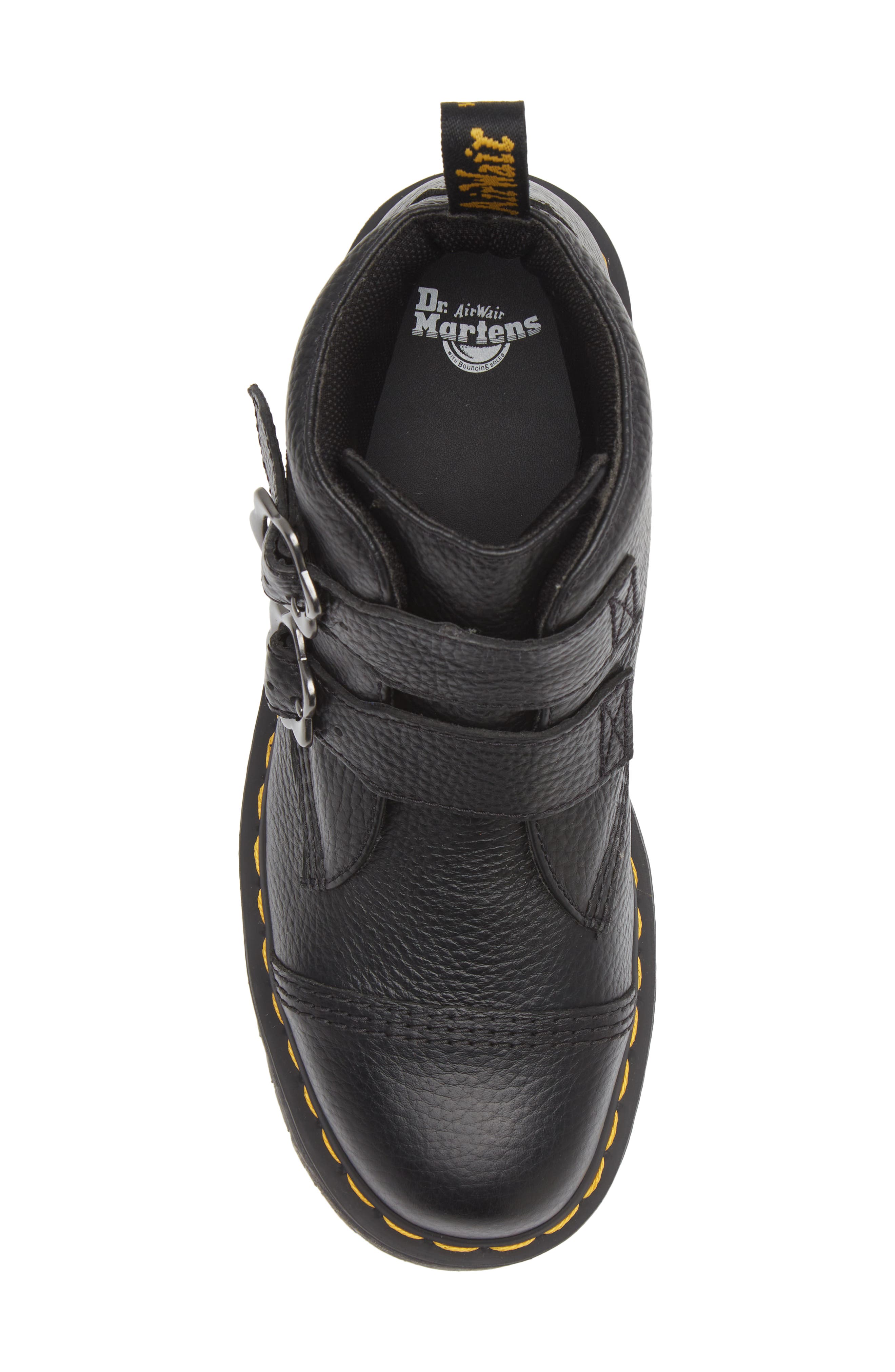 Dr. Martens Devon Flower Platform Bootie, Alternate, color, Black